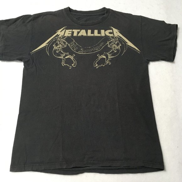 #L Vintage Metallica My Apocalypse 100% Cotton Men's Black T-Shirt Double Stitch - Picture 1 of 10